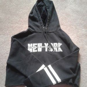 NY cropped hoodie